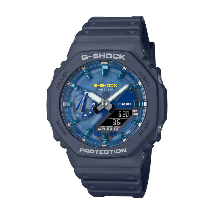 CASIO G-SHOCK GA-2100AS-2ADR STANDARD ANALOG-DIGITAL BLUE MEN WATCH