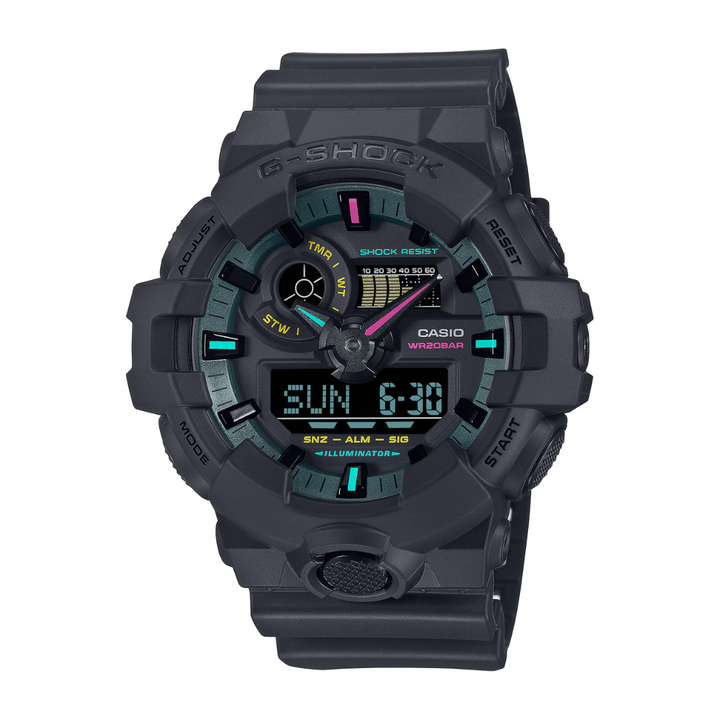 CASIO G-SHOCK GA-700MF-1ADR SPECIAL COLOR ANALOG-DIGITAL BLACK MEN WATCH