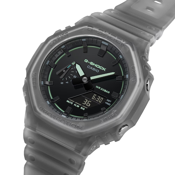 Casio GA-2100K-1ADR translucent matte finish music-inspired nightlife