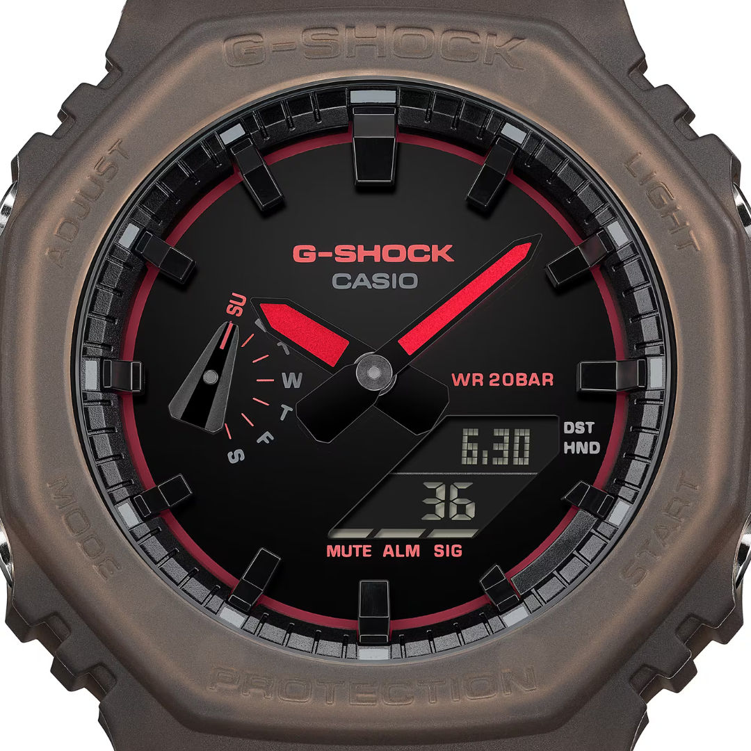 Casio G-Shock GA-2100K-5ADR dual LED Super Illuminator visibility
