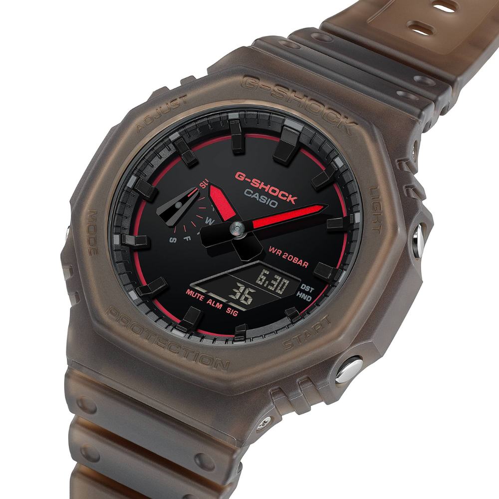 Casio GA-2100K-5ADR translucent matte finish music-inspired nightlife
