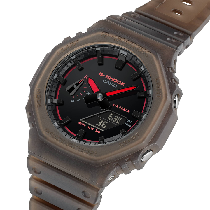Casio GA-2100K-5ADR translucent matte finish music-inspired nightlife