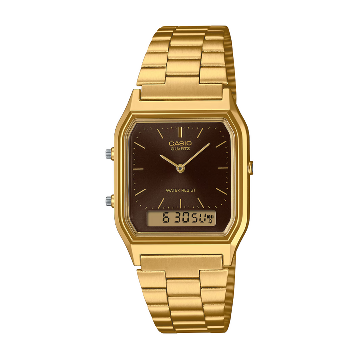 CASIO GENERAL VINTAGE AQ-230GA-5AMQYDF ANALOG-DIGITAL GOLD MEN WATCH