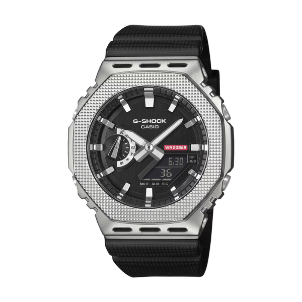 Casio G-Shock G-Steel GM-2100M men's black watch with stainless steel octagonal bezel