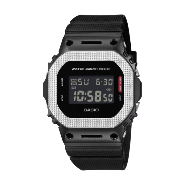 Casio G-Shock G-Steel GM-5600BM men's black digital watch with stainless steel square bezel