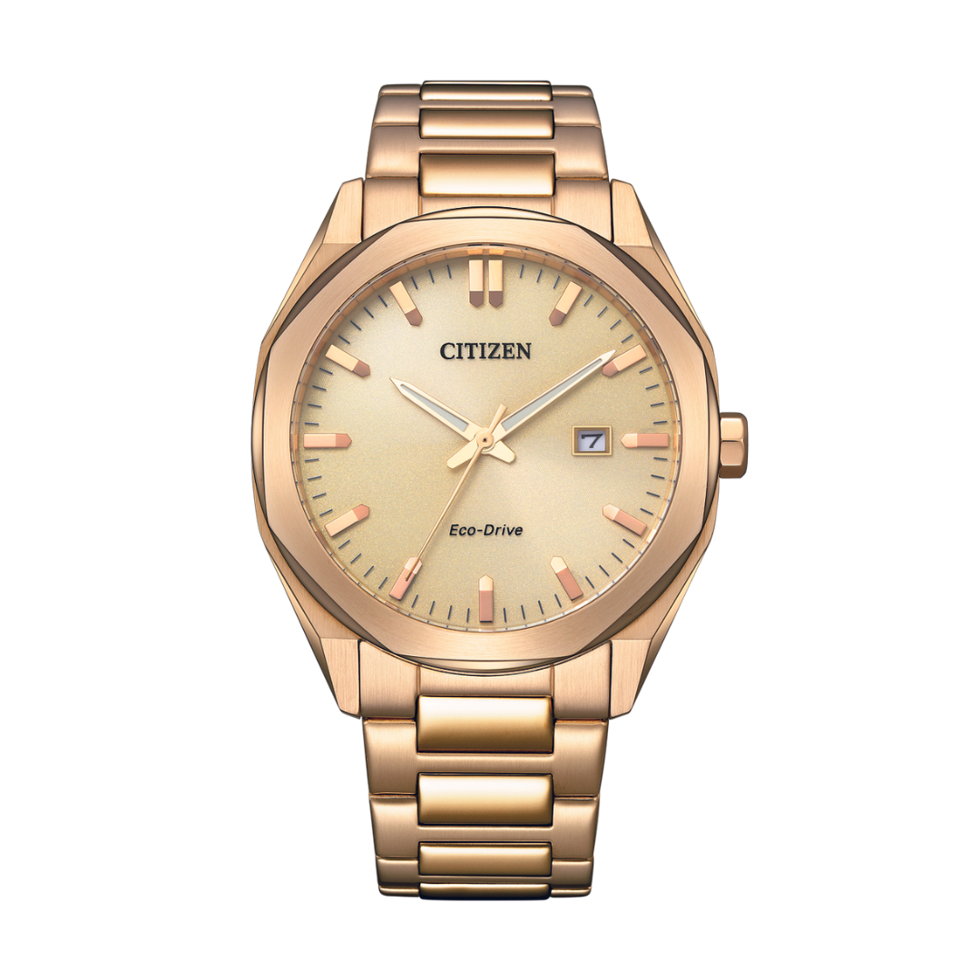 CITIZEN BM7603-82P ECO-DRIVE ROSE GOLD STAINLESS STEEL MEN WATCH