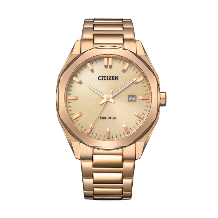 CITIZEN BM7603-82P ECO-DRIVE ROSE GOLD STAINLESS STEEL MEN WATCH