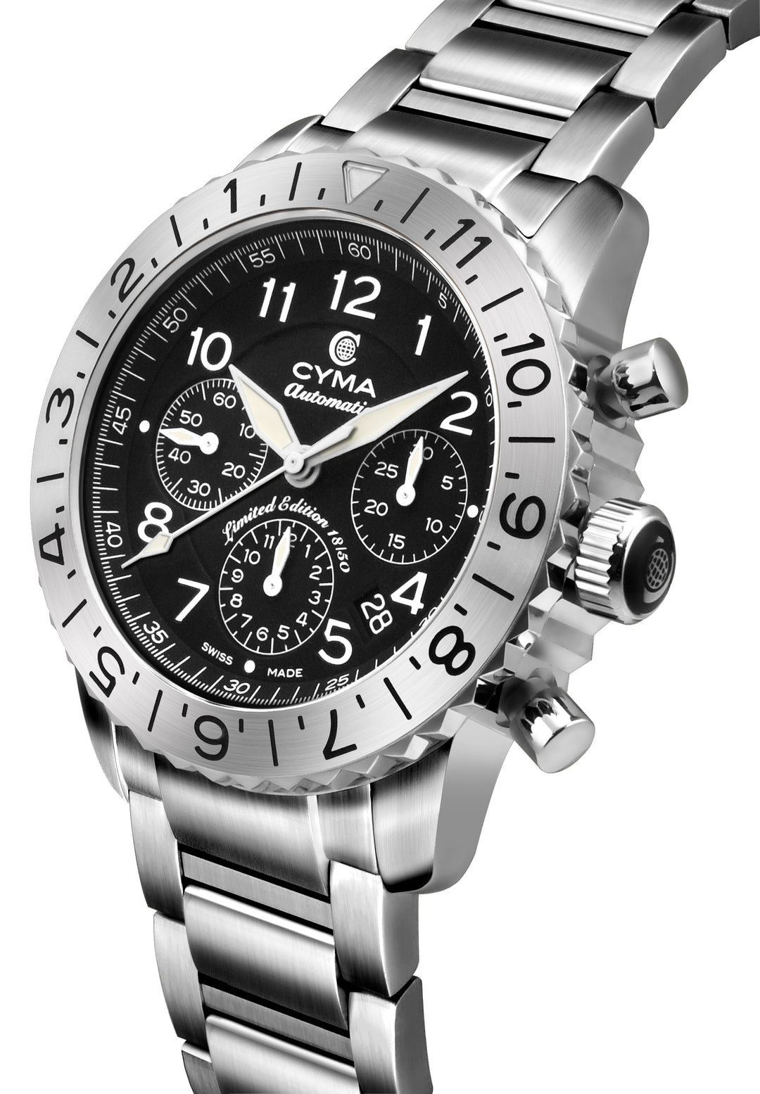CYMA W02-00683-001 GRAND MAESTRO THE PILOT LIMITED EDITION AUTOMATIC CHRONOGRAPH MEN WATCH