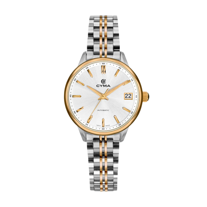 CYMA W02-00815-007 CHARISMA 3 HANDS AUTOMATIC MECHANICAL TWO-TONE STAINLESS STEEL WOMEN WATCH