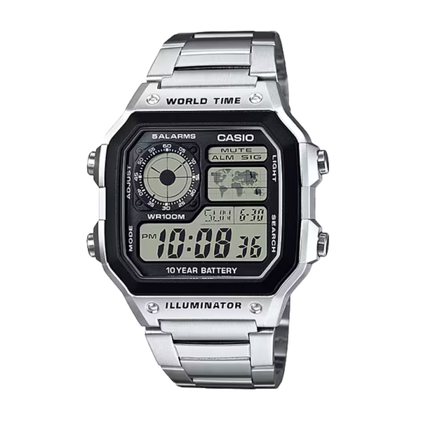 CASIO GENERAL AE-1200WHD-1AVDF DIGITAL SILVER MEN WATCH