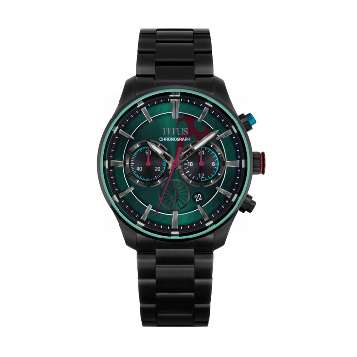 SOLVIL ET TITUS X DEMON SLAYER TANJIRO KAMADO W06-03334-002 CHRONOGRAPH QUARTZ STAINLESS STEEL LIMITED EDITION MEN WATCH