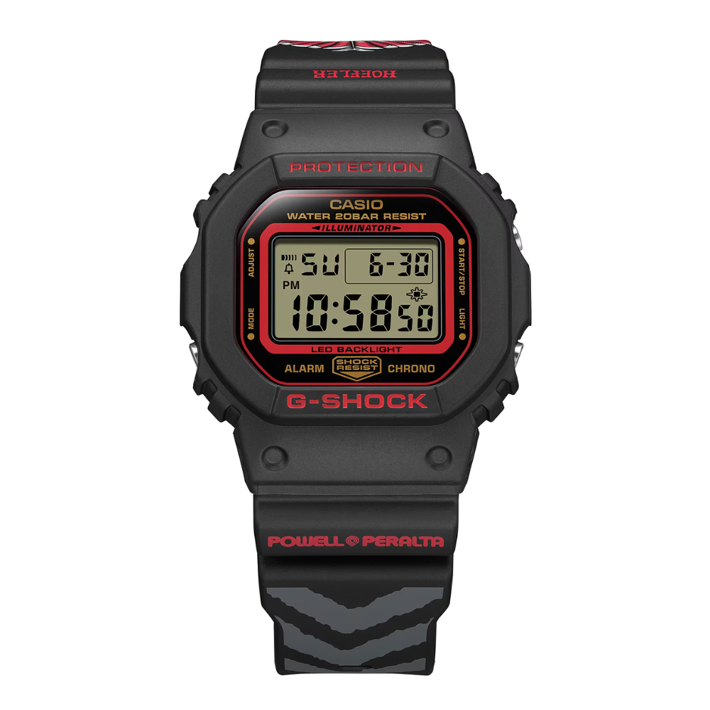 CASIO G-SHOCK DW-5600KH-1DR KELVIN HOEFLER X POWELL PERALTA COLLABORATION MODEL DIGITAL BLACK WATCH