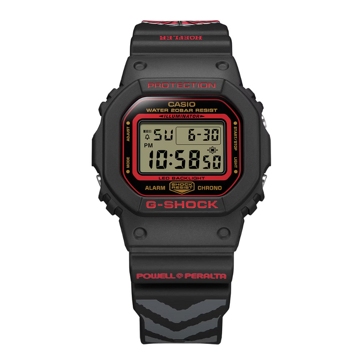 CASIO G-SHOCK DW-5600KH-1DR KELVIN HOEFLER X POWELL PERALTA COLLABORATION MODEL DIGITAL BLACK WATCH