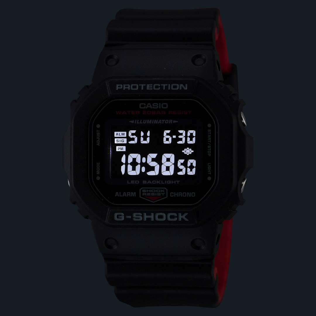 CASIO G-SHOCK DW-5600UHR-1DR STANDARD DIGITAL BLACK WATCH
