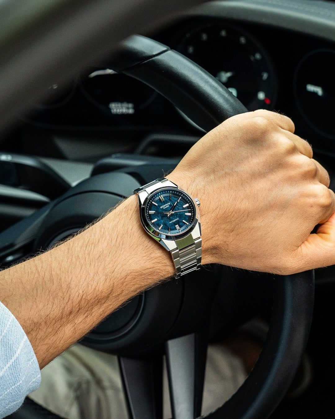 CASIO EDIFICE EFK-100D-2ADR AUTOMATIC STAINLESS STEEL MEN WATCH