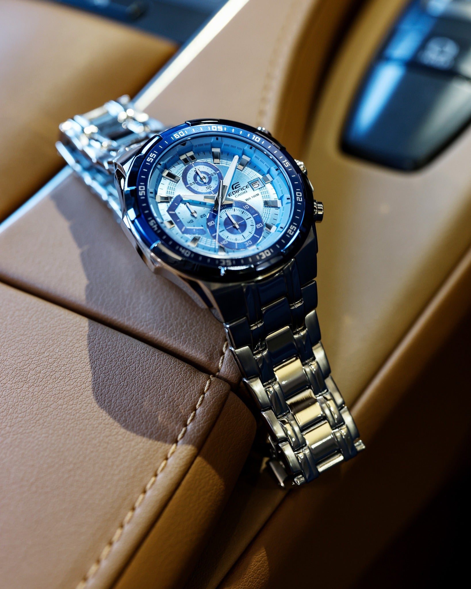 極美品 CASIO EDIFICE EFR-539 クロノグラフ ブルー 箱付 Casio Edifice EFR-539DE-2AVUDF Chrono Blue | City Chain – City