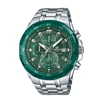 Casio Edifice EFR-539DE-3AVUDF chronograph green dial ion-plated bezel stainless steel men's watch