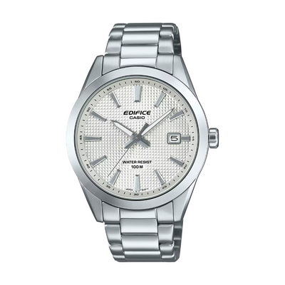 Casio Edifice EFV-160D-7AVDF white dial 40mm stainless steel date display men watch