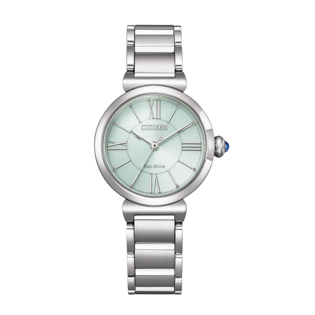 Citizen L EM1070-83L Eco-Drive green dial natural diamonds sapphire glass stainless steel women's watch
