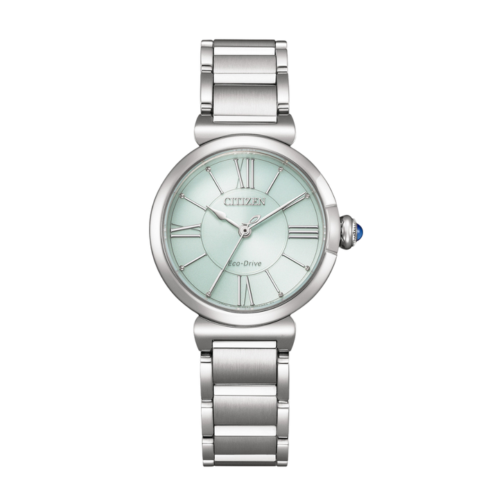 Citizen L EM1070-83L Eco-Drive green dial natural diamonds sapphire glass stainless steel women's watch