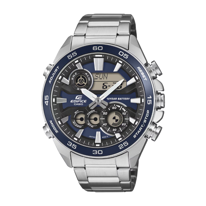 CASIO EDIFICE ERA-130D-2ADF ANALOG-DIGITAL CHRONOGRAPH BLUE STAINLESS STEEL WATCH