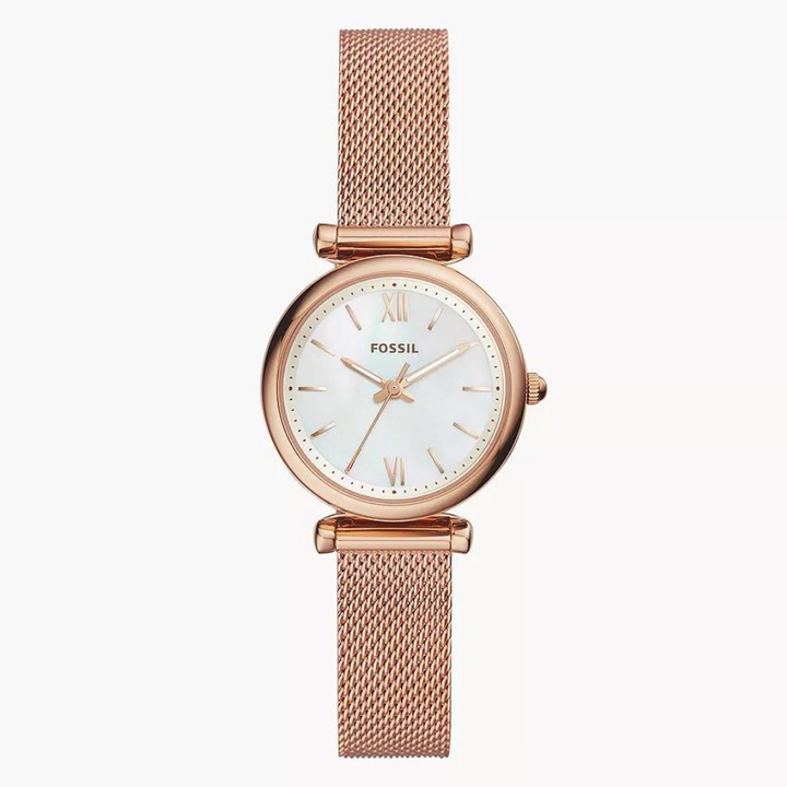 FOSSIL ES4433 CARLIE THREE-HAND ROSE GOLD-TONE STAINLESS STEEL WOMEN WATCH