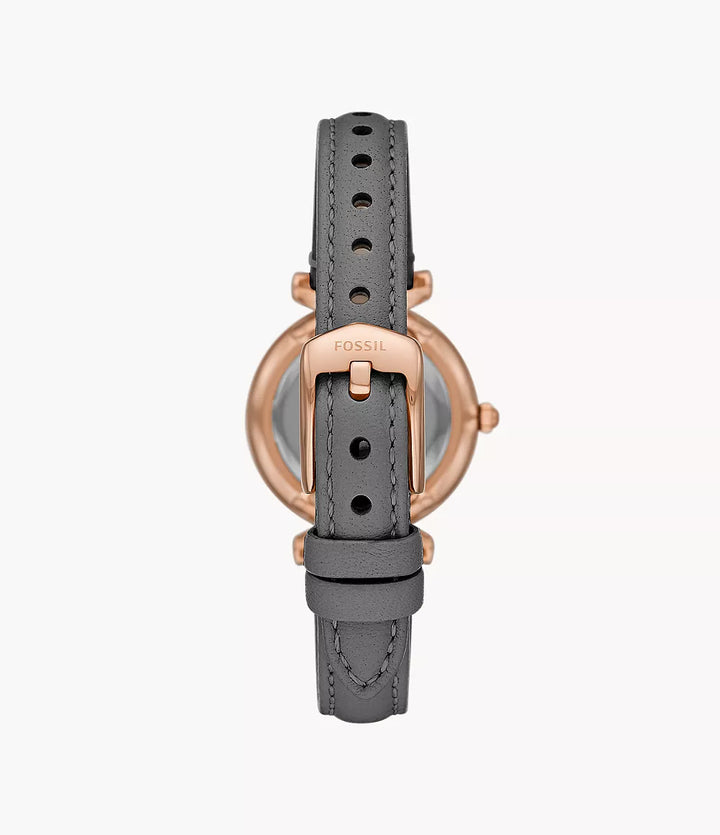 FOSSIL ES5068 CARLIE MINI THREE-HAND GRAY LEATHER WOMEN WATCH