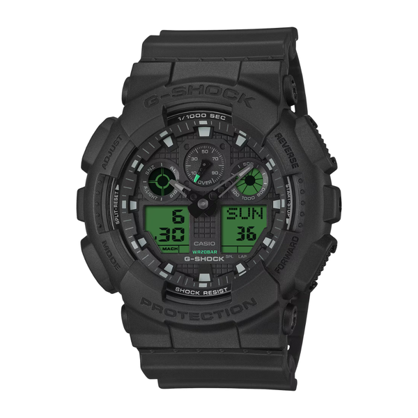 CASIO G-SHOCK GA-100BEG-1ADR ANALOG-DIGITAL BLACK ELECTRO GREEN WATCH