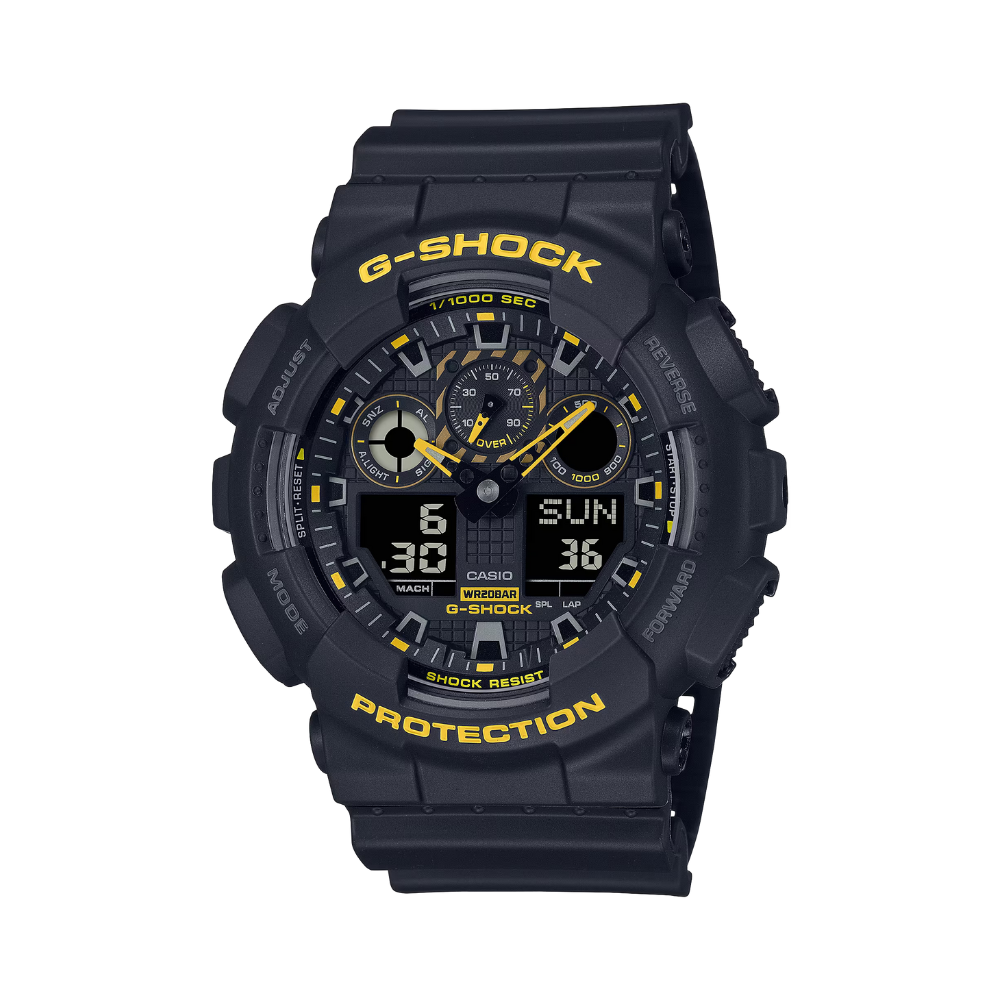 CASIO G-SHOCK GA-100CY-1ADR CAUTION YELLOW BLACK MEN WATCH