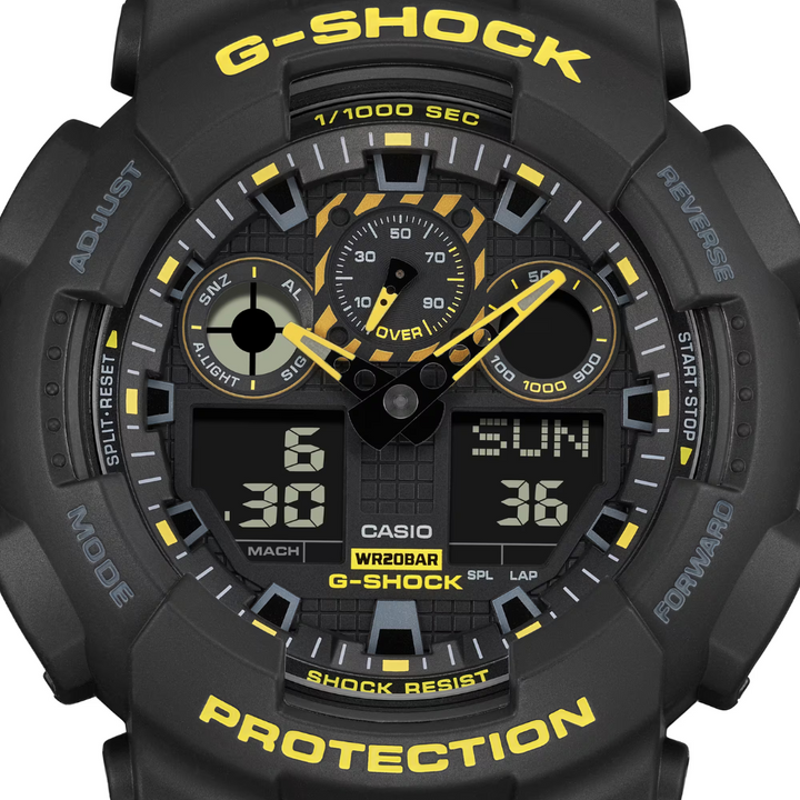 CASIO G-SHOCK GA-100CY-1ADR CAUTION YELLOW BLACK MEN WATCH