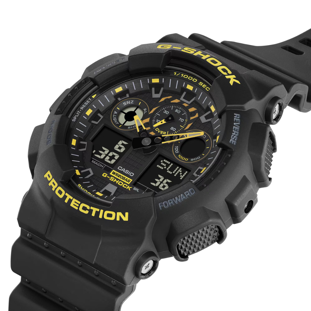 CASIO G-SHOCK GA-100CY-1ADR CAUTION YELLOW BLACK MEN WATCH