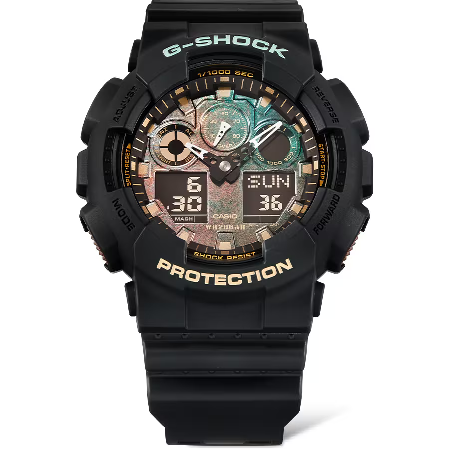 CASIO G-SHOCK GA-100RC-1ADR ANALOG-DIGITAL BLACK WATCH