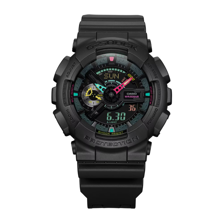 CASIO G-SHOCK GA-110MF-1ADR SPECIAL COLOR ANALOG-DIGITAL BLACK MEN WATCH