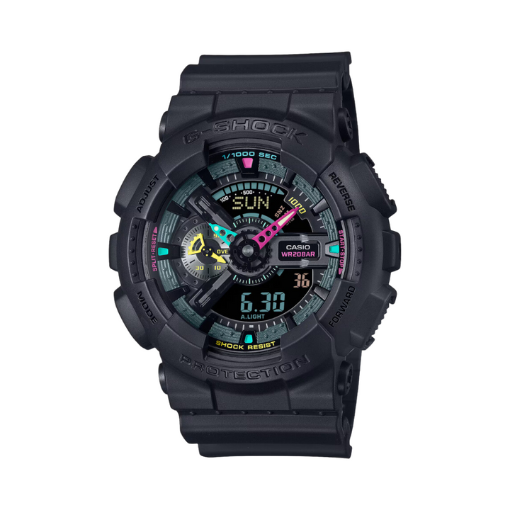 CASIO G-SHOCK GA-110MF-1ADR SPECIAL COLOR ANALOG-DIGITAL BLACK MEN WATCH