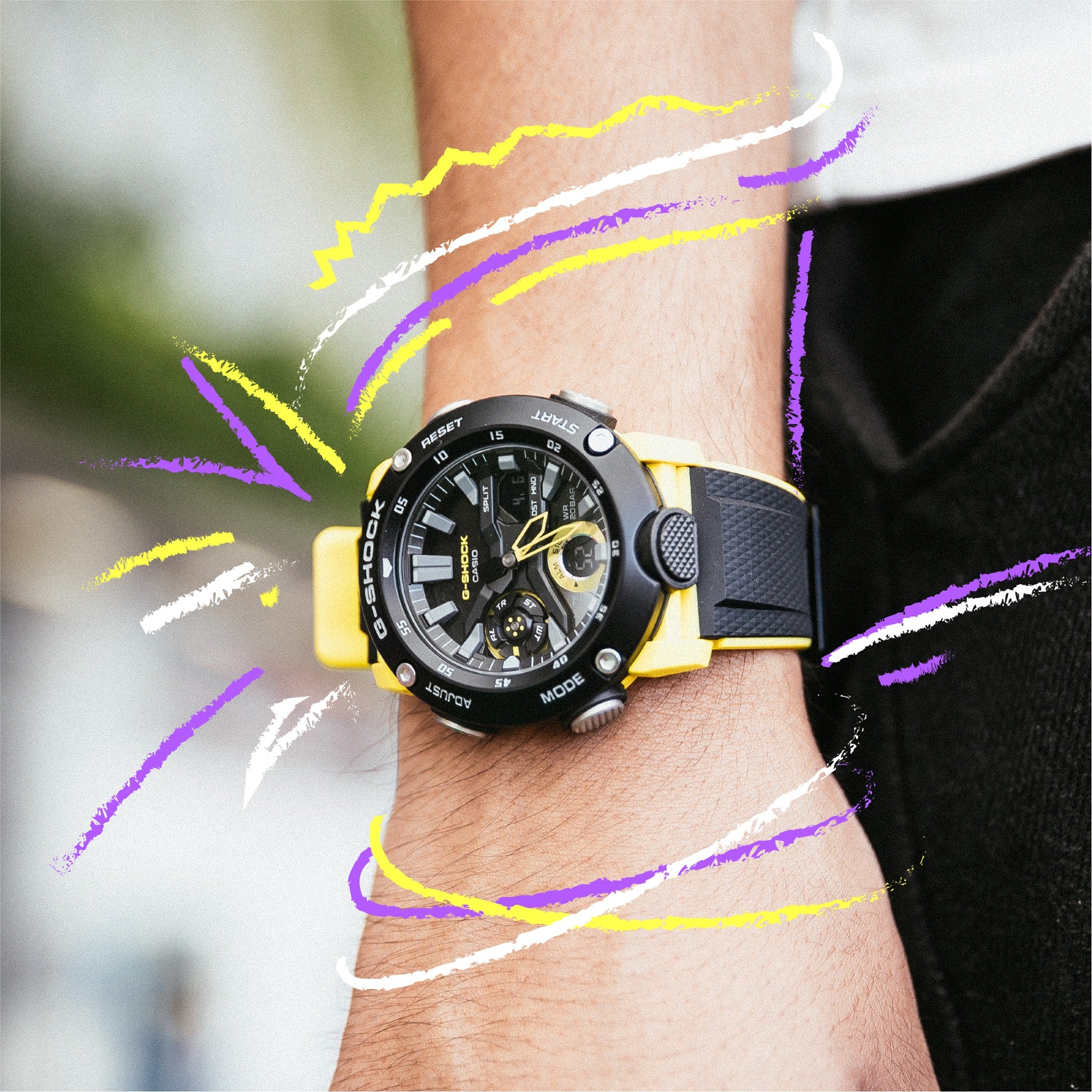 CASIO G-SHOCK GA-2000-1A9DR STANDARD ANALOG-DIGITAL YELLOW BLACK