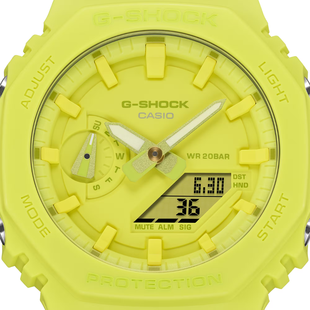 CASIO G-SHOCK GA-2100-9A9DR ANALOG-DIGITAL VOLT YELLOW WATCH