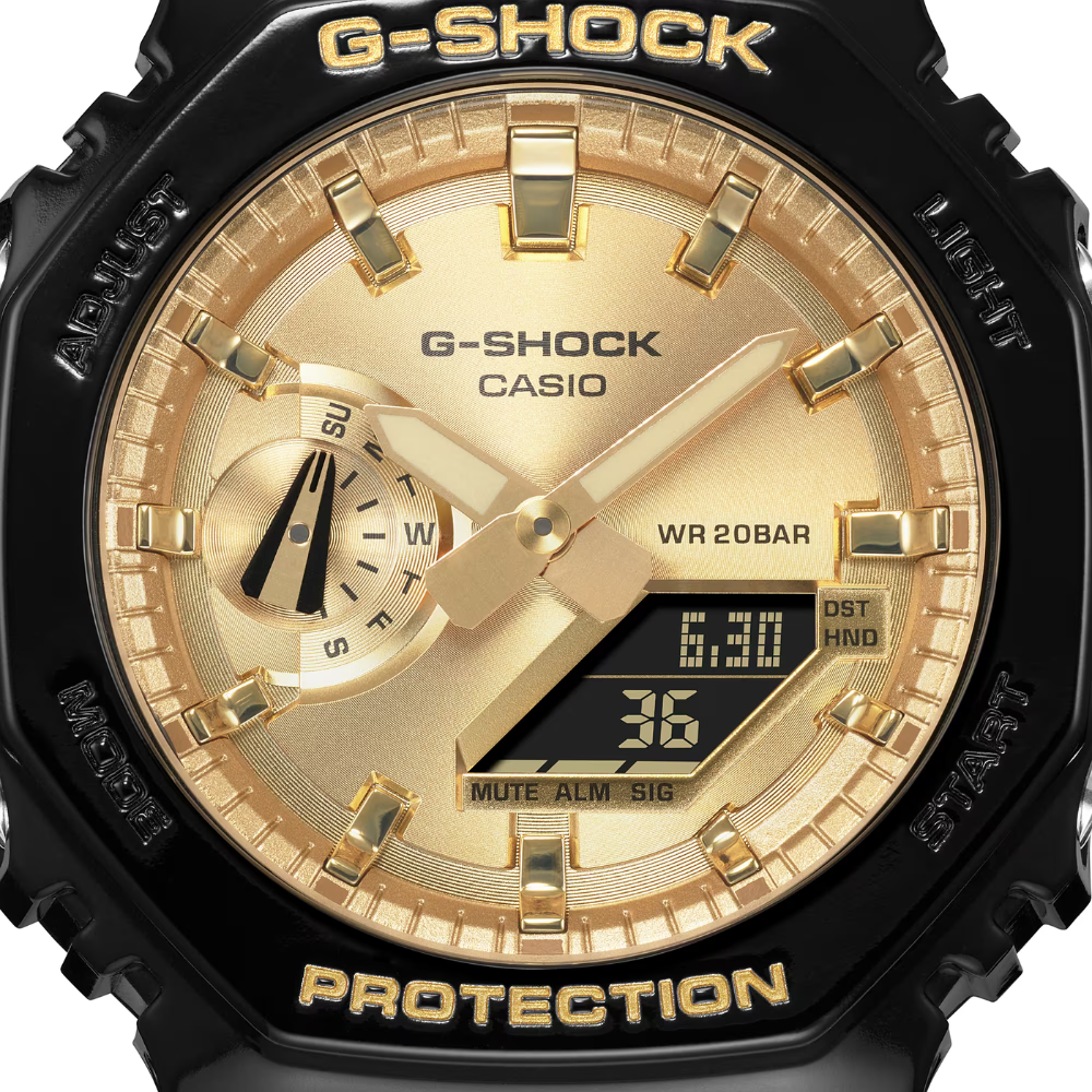 CASIO G-SHOCK GA-2100GB-1ADR ANALOG-DIGITAL BLACK GOLD WATCH