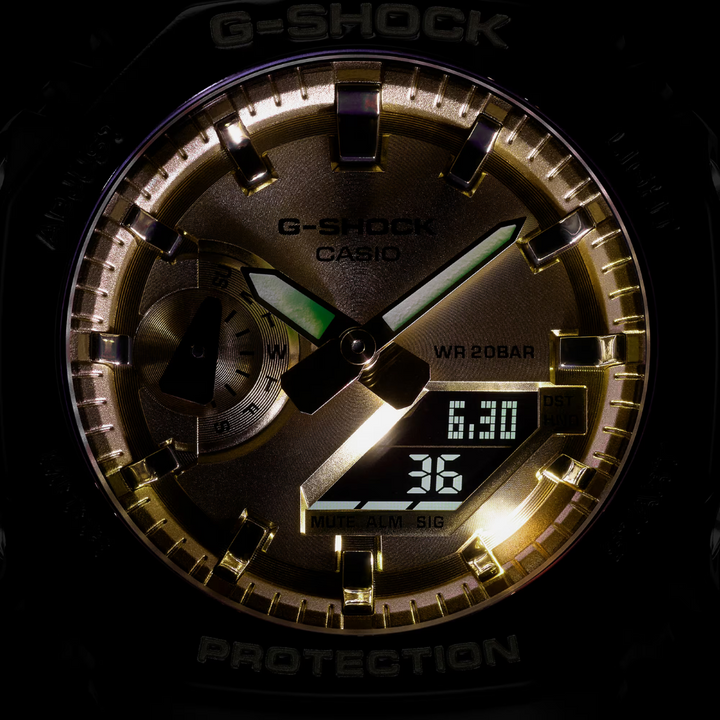 CASIO G-SHOCK GA-2100GB-1ADR ANALOG-DIGITAL BLACK GOLD WATCH