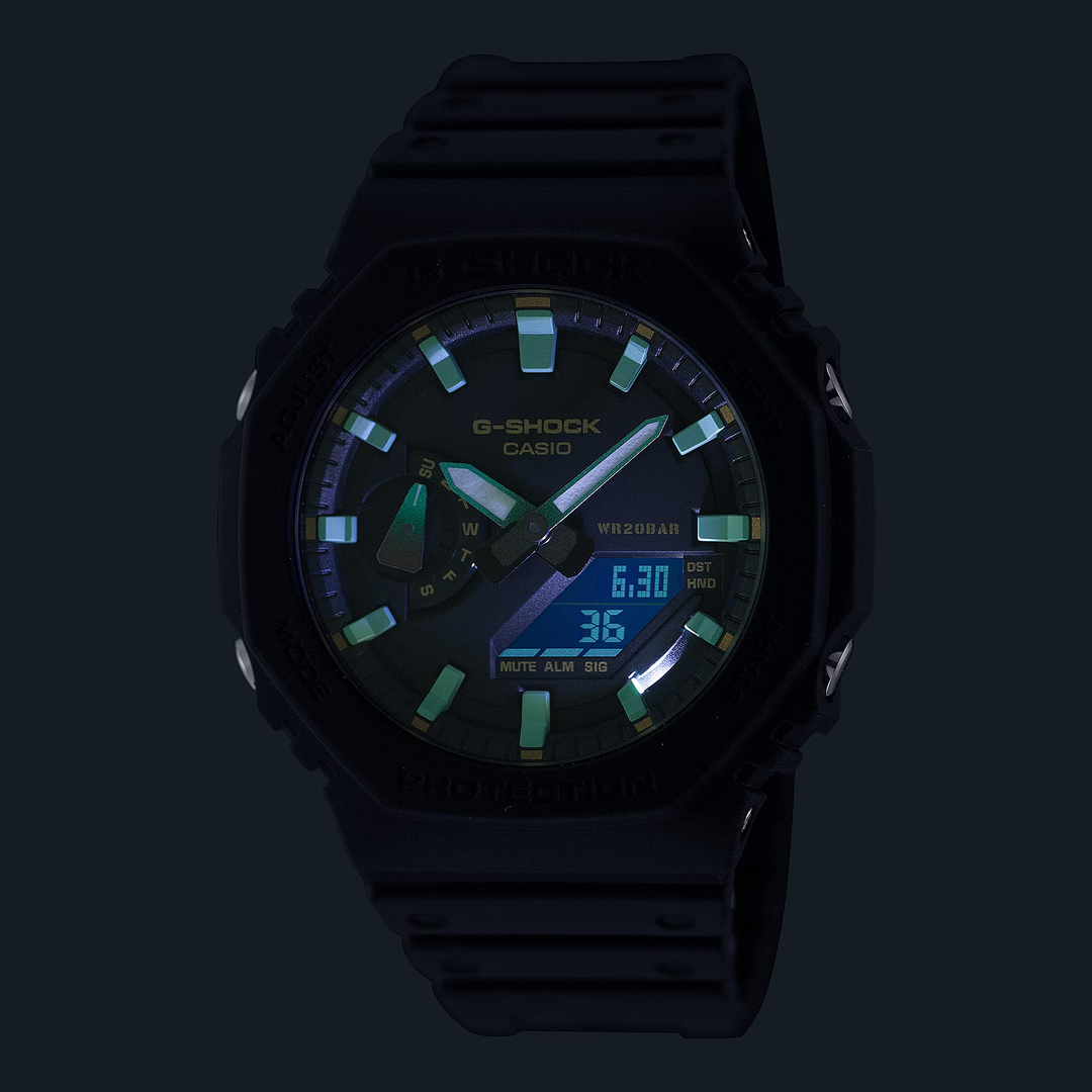 CASIO G-SHOCK GA-2100RC-1ADR ANALOG-DIGITAL BLACK WATCH