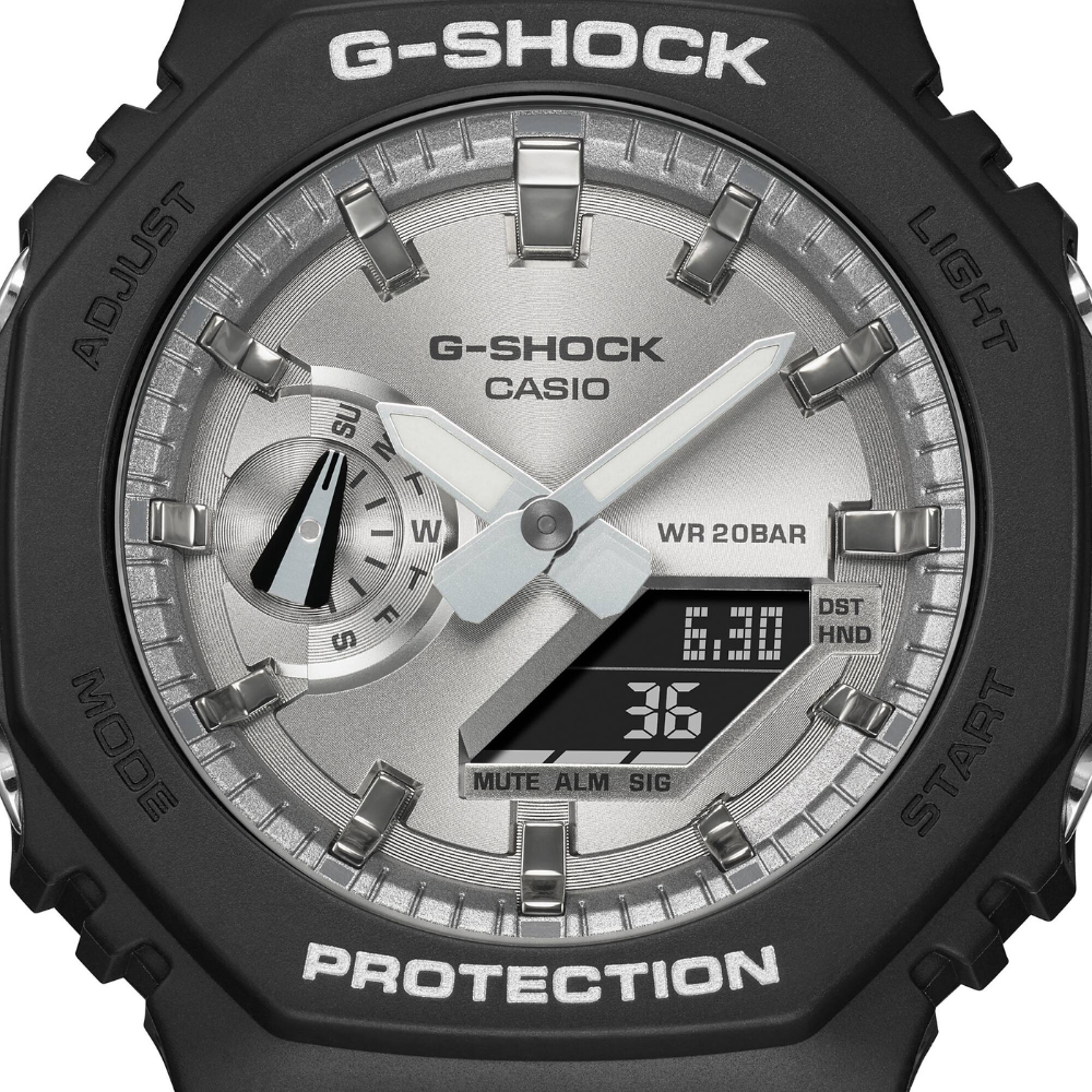 CASIO G-SHOCK GA-2100SB-1ADR ANALOG-DIGITAL BLACK SILVER WATCH