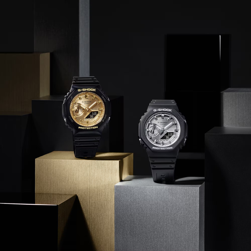 G shock silver and black hot sale