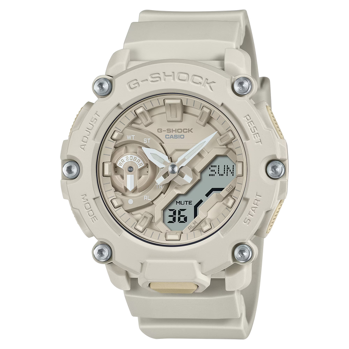 CASIO G-SHOCK GA-2200NC-7ADR ANALOG-DIGITAL BEIGE MEN WATCH