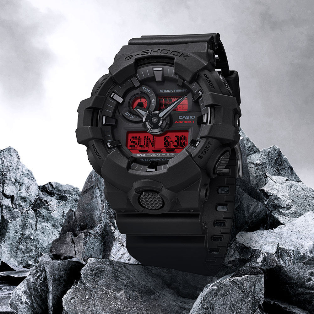 CASIO G-SHOCK GA-700BBR-1ADR SPECIAL COLOR MODELS BLACK MEN WATCH