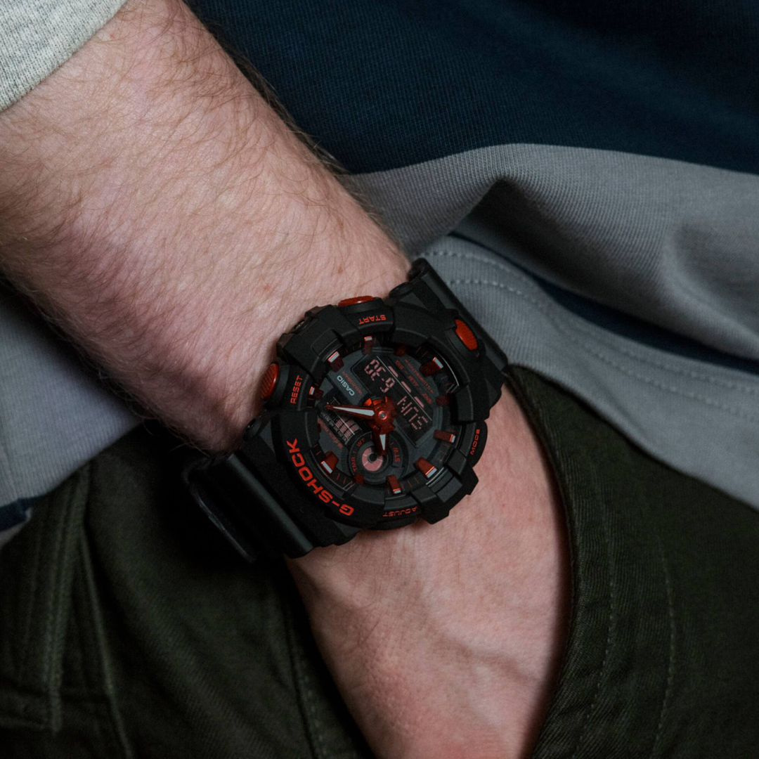 CASIO G SHOCK GA 700BNR 1ADR SPECIAL COLOUR MODELS BLACK WATCH CITY CHAIN City Chain Singapore