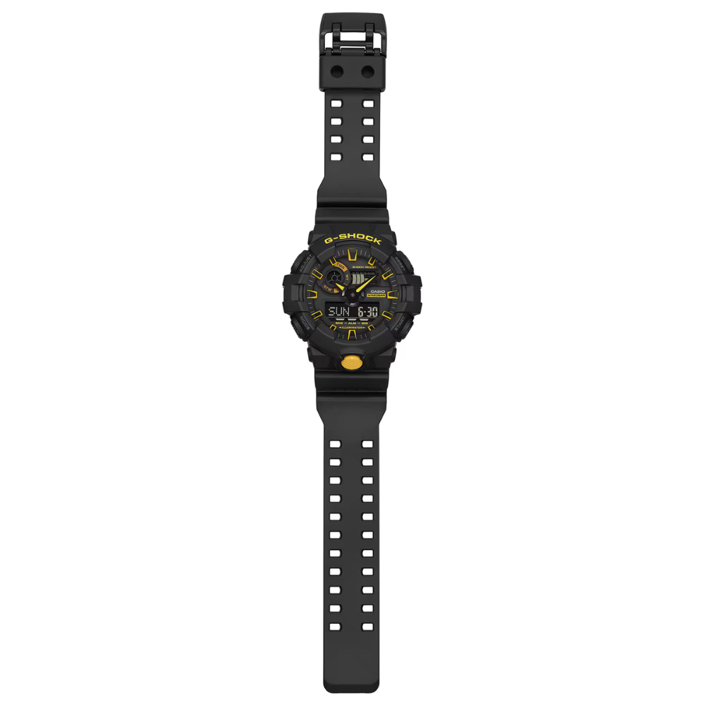 CASIO G-SHOCK GA-700CY-1ADR CAUTION YELLOW ANALOG-DIGITAL BLACK MEN WATCH