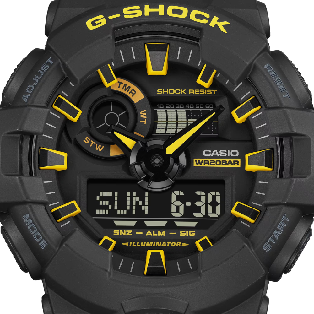 CASIO G-SHOCK GA-700CY-1ADR CAUTION YELLOW BLACK MEN WATCH