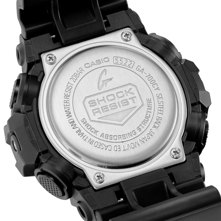 CASIO G-SHOCK GA-700CY-1ADR CAUTION YELLOW ANALOG-DIGITAL BLACK MEN WATCH
