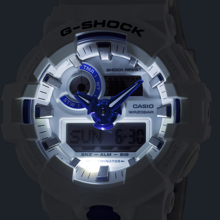 CASIO G-SHOCK GA-700HDS-7ADR STANDARD ANALOG-DIGITAL WHITE WATCH
