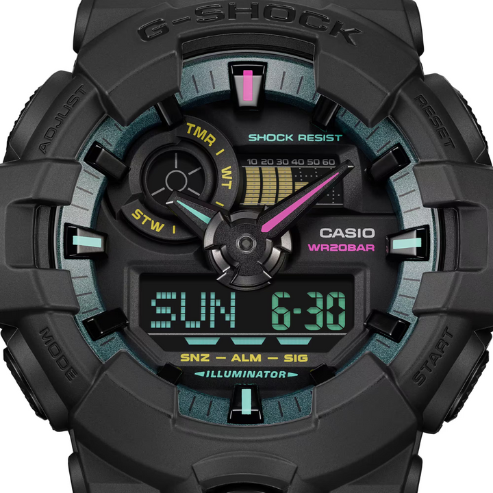 CASIO G-SHOCK GA-700MF-1ADR SPECIAL COLOR ANALOG-DIGITAL BLACK MEN WATCH