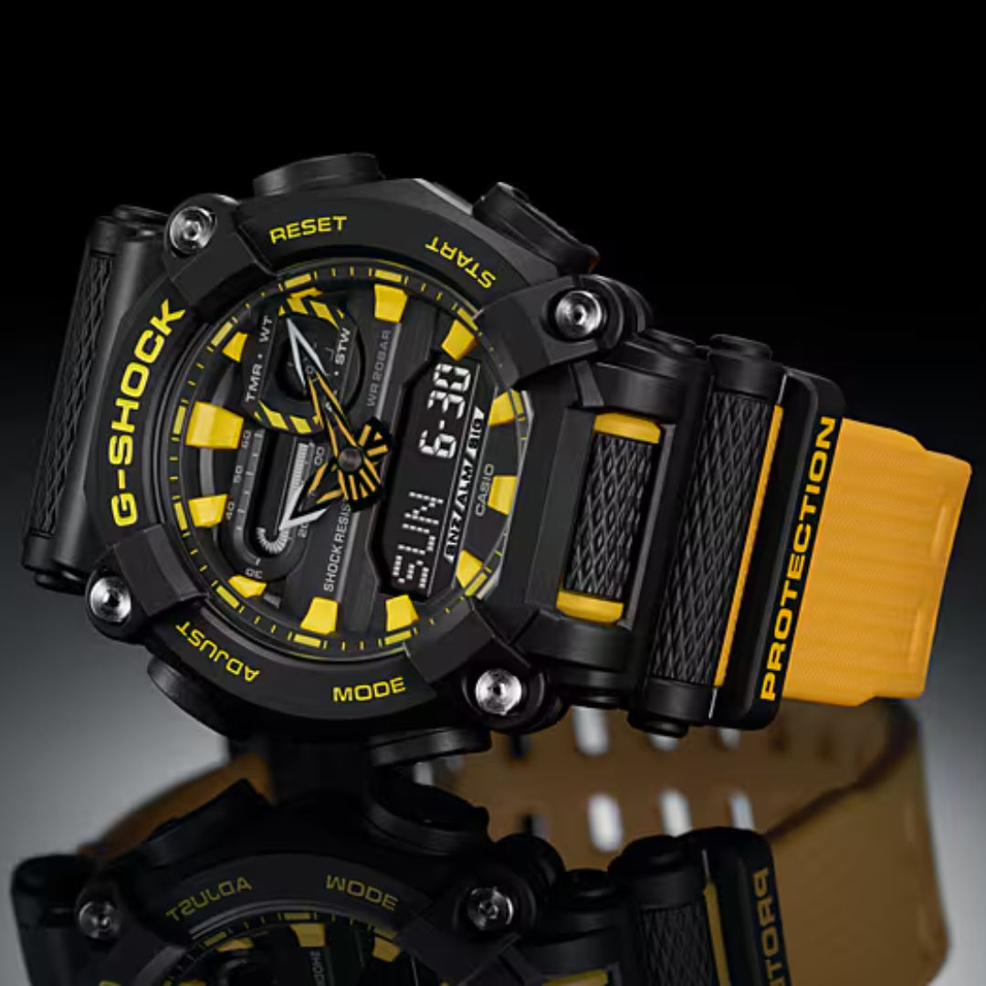 CASIO G-SHOCK GA-900A-1A9DR STANDARD ANALOG-DIGITAL BLACK AND YELLOW WATCH